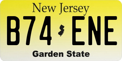 NJ license plate B74ENE