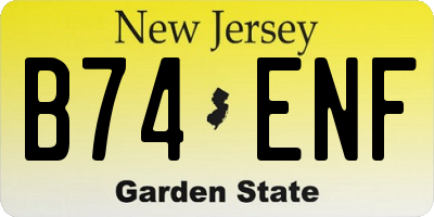 NJ license plate B74ENF