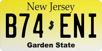 NJ license plate B74ENI