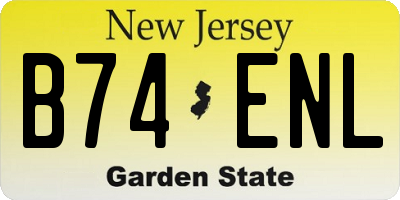 NJ license plate B74ENL