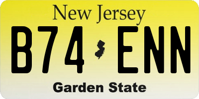 NJ license plate B74ENN