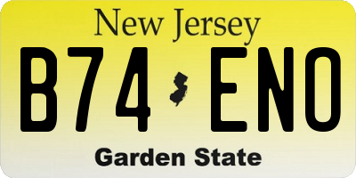 NJ license plate B74ENO
