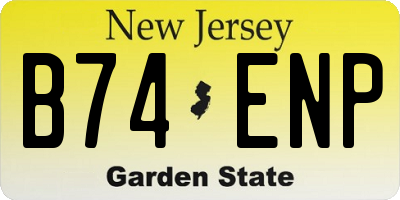NJ license plate B74ENP