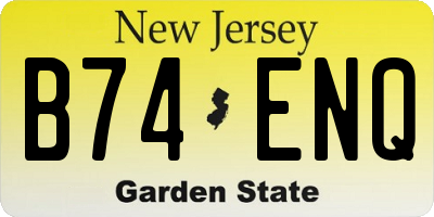 NJ license plate B74ENQ