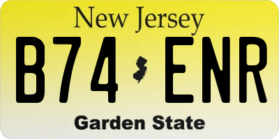 NJ license plate B74ENR