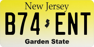 NJ license plate B74ENT