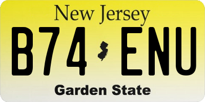 NJ license plate B74ENU