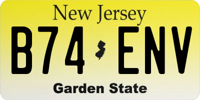 NJ license plate B74ENV