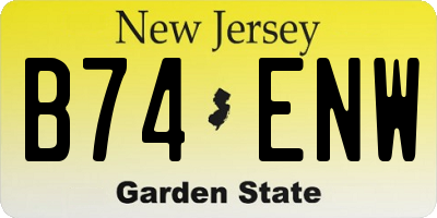 NJ license plate B74ENW