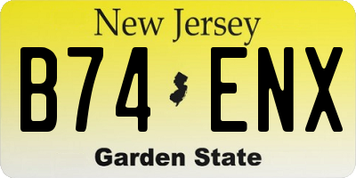 NJ license plate B74ENX
