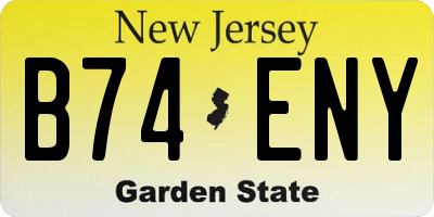 NJ license plate B74ENY