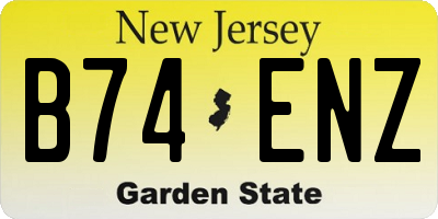 NJ license plate B74ENZ
