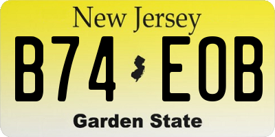 NJ license plate B74EOB
