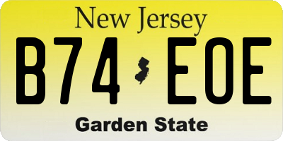 NJ license plate B74EOE