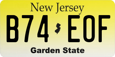 NJ license plate B74EOF