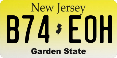 NJ license plate B74EOH