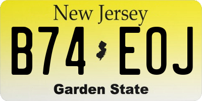 NJ license plate B74EOJ