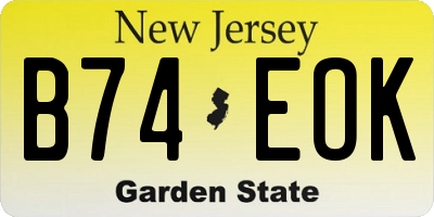 NJ license plate B74EOK