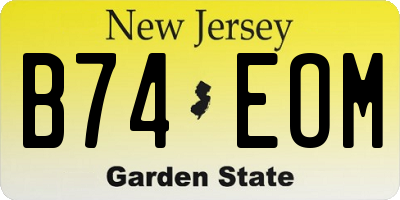NJ license plate B74EOM
