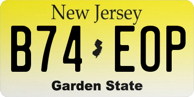 NJ license plate B74EOP