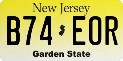NJ license plate B74EOR