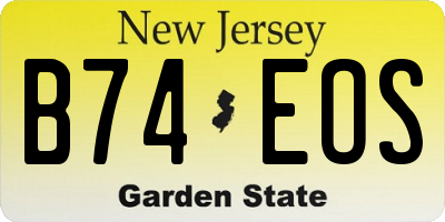 NJ license plate B74EOS