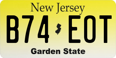 NJ license plate B74EOT