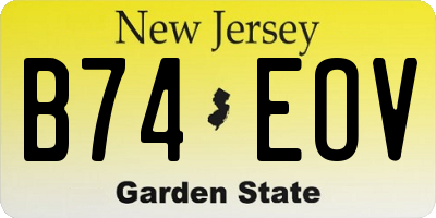 NJ license plate B74EOV