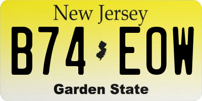 NJ license plate B74EOW