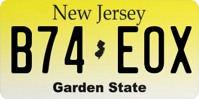 NJ license plate B74EOX