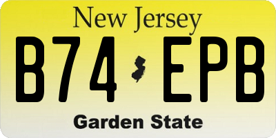 NJ license plate B74EPB