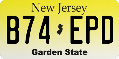 NJ license plate B74EPD