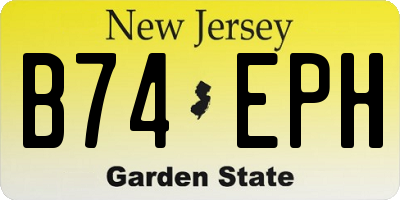 NJ license plate B74EPH