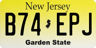 NJ license plate B74EPJ
