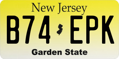 NJ license plate B74EPK