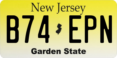 NJ license plate B74EPN