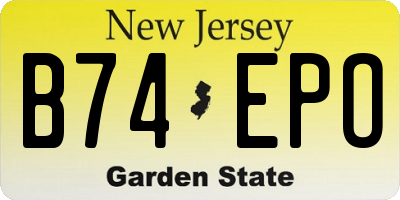 NJ license plate B74EPO
