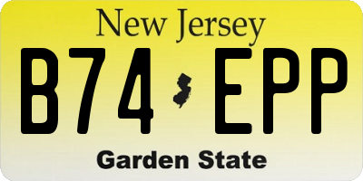 NJ license plate B74EPP