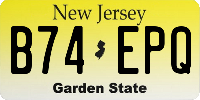 NJ license plate B74EPQ