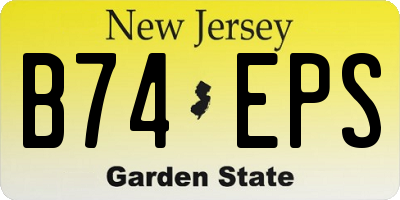 NJ license plate B74EPS