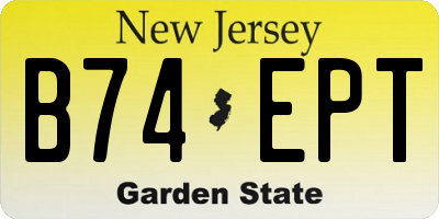 NJ license plate B74EPT