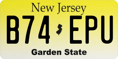 NJ license plate B74EPU