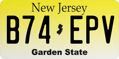 NJ license plate B74EPV