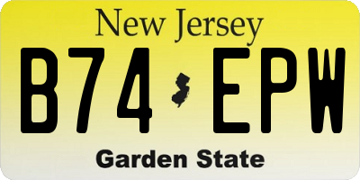 NJ license plate B74EPW