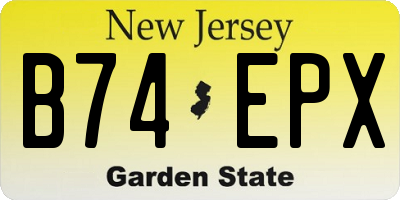 NJ license plate B74EPX