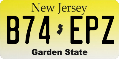 NJ license plate B74EPZ