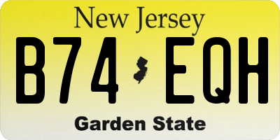 NJ license plate B74EQH