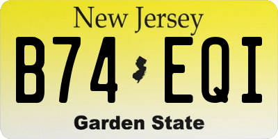 NJ license plate B74EQI