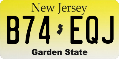 NJ license plate B74EQJ
