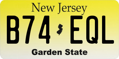 NJ license plate B74EQL